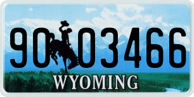 WY license plate 9003466