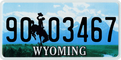 WY license plate 9003467