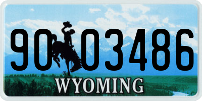 WY license plate 9003486