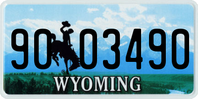 WY license plate 9003490