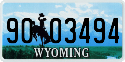 WY license plate 9003494