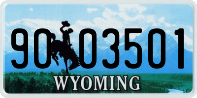 WY license plate 9003501