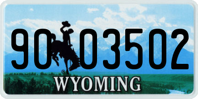 WY license plate 9003502