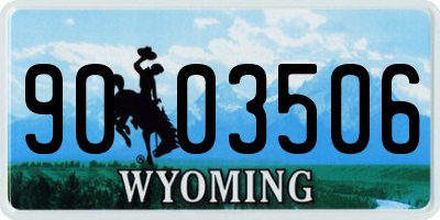 WY license plate 9003506