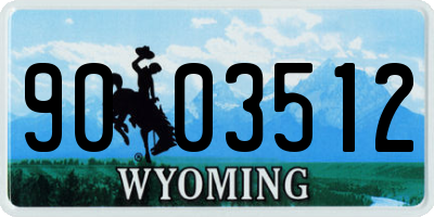 WY license plate 9003512