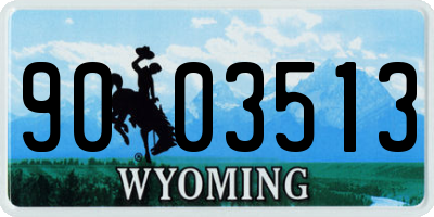 WY license plate 9003513
