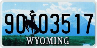 WY license plate 9003517