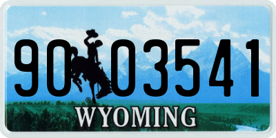 WY license plate 9003541