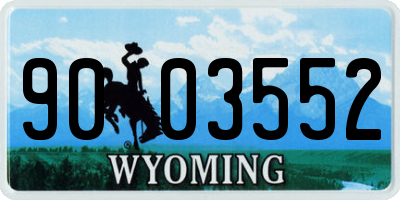 WY license plate 9003552
