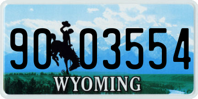 WY license plate 9003554
