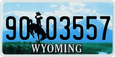 WY license plate 9003557