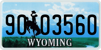 WY license plate 9003560