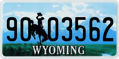 WY license plate 9003562