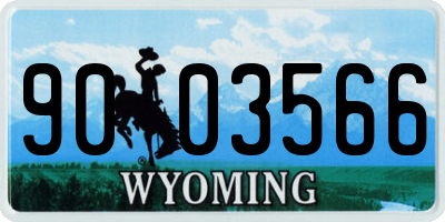 WY license plate 9003566