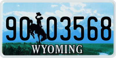 WY license plate 9003568