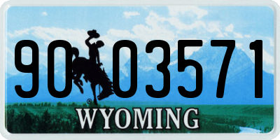 WY license plate 9003571