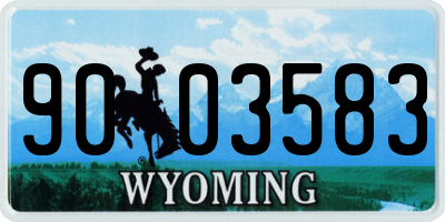 WY license plate 9003583