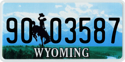 WY license plate 9003587