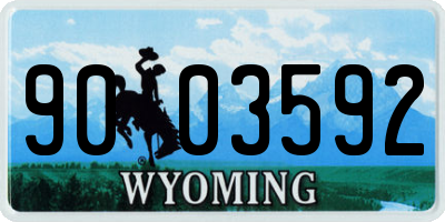WY license plate 9003592
