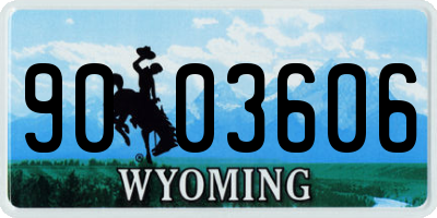 WY license plate 9003606