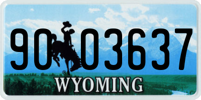 WY license plate 9003637