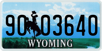 WY license plate 9003640