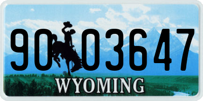 WY license plate 9003647
