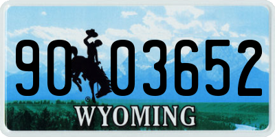 WY license plate 9003652