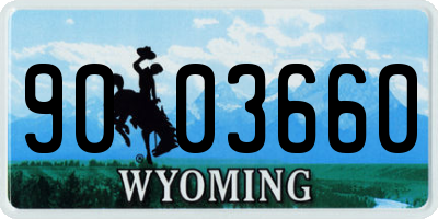 WY license plate 9003660