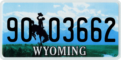 WY license plate 9003662