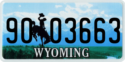 WY license plate 9003663