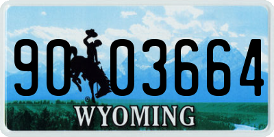 WY license plate 9003664