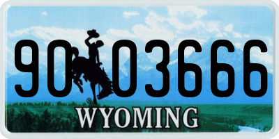 WY license plate 9003666