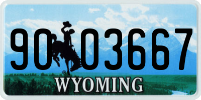 WY license plate 9003667