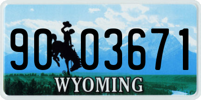 WY license plate 9003671