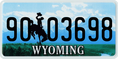 WY license plate 9003698