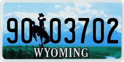WY license plate 9003702