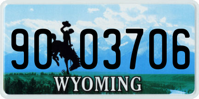 WY license plate 9003706