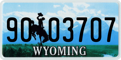 WY license plate 9003707