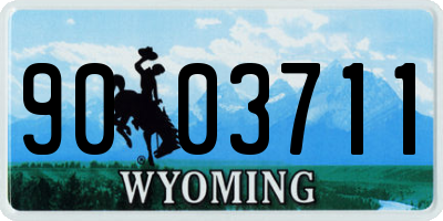 WY license plate 9003711