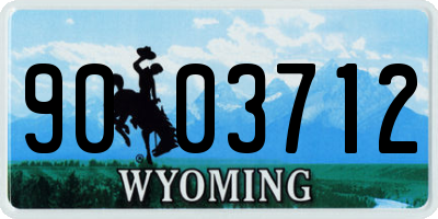 WY license plate 9003712