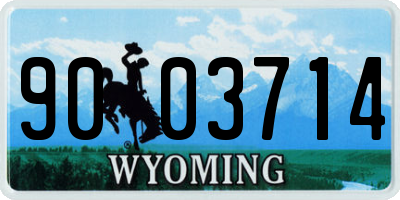 WY license plate 9003714