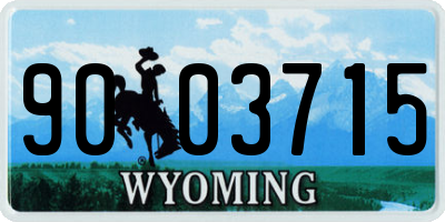 WY license plate 9003715