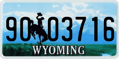 WY license plate 9003716