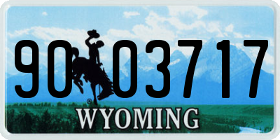 WY license plate 9003717