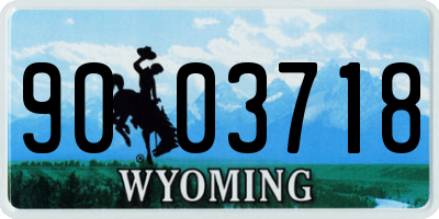 WY license plate 9003718