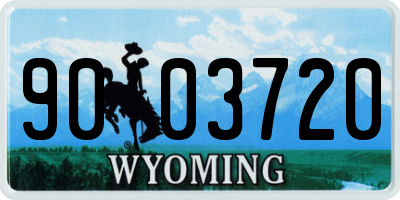 WY license plate 9003720