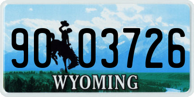 WY license plate 9003726