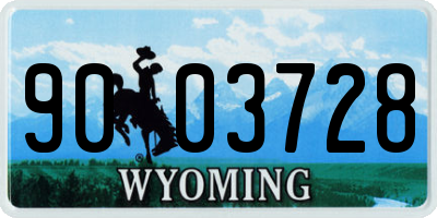 WY license plate 9003728