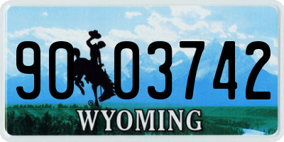 WY license plate 9003742